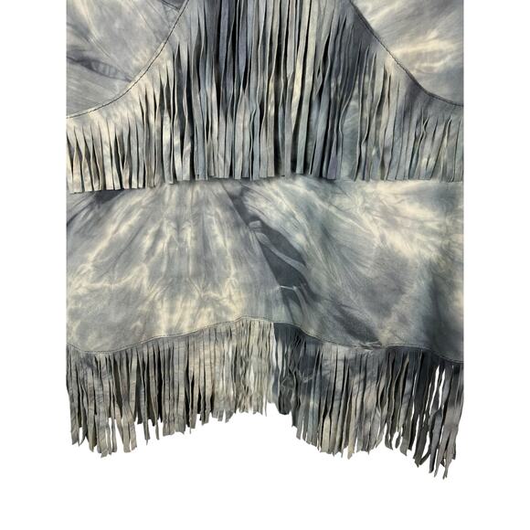What goes Around Comes Around Goat Leather Fringed Vest Festival Boho Hippie M - Picture 11 of 12